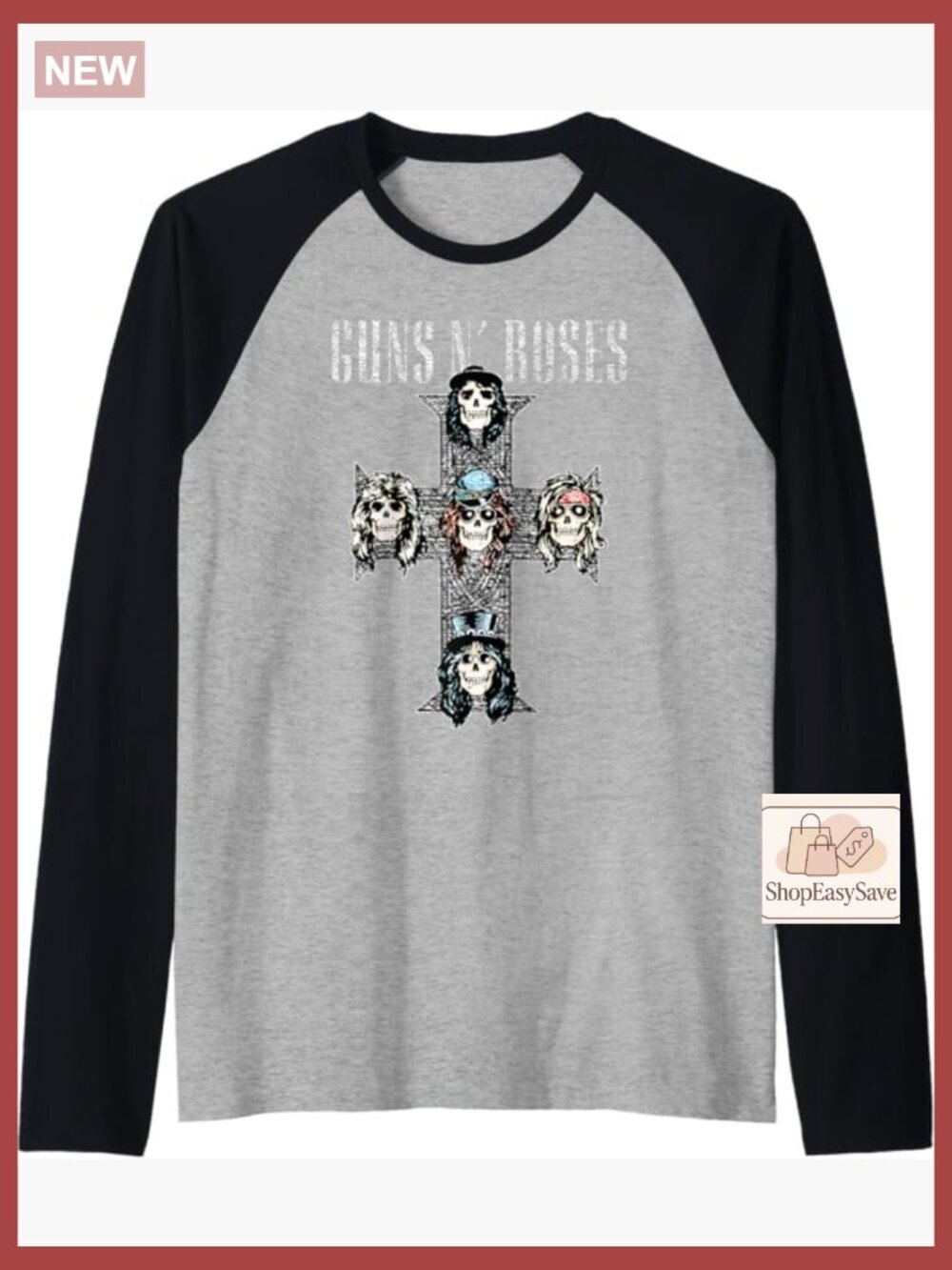 Vintage Cross Raglan Baseball Tee Classic Fit Retro Rock Band Merchandise
